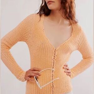 Free People Pucker Up Cardi new without tags color Tender Peach